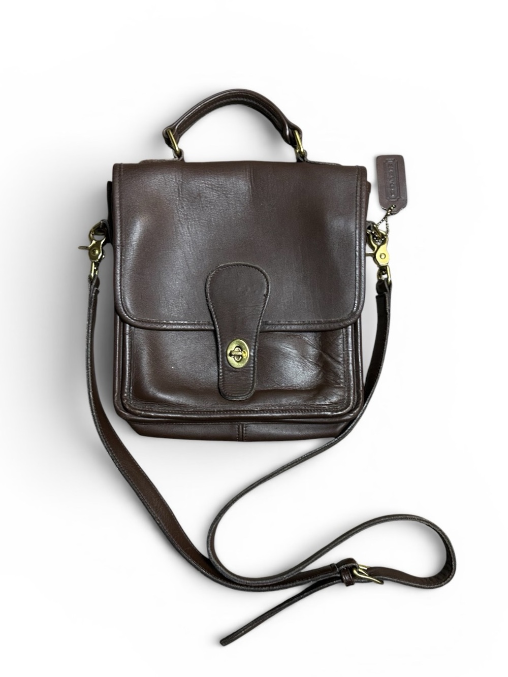 Vintage COACH Station Coffee Brown Classic Leather Crossbody Bag 5130 1995